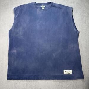 Russell Athletic Sleeveless Tank XL Blue Vintage Faded Sun Faded Muscle Tee